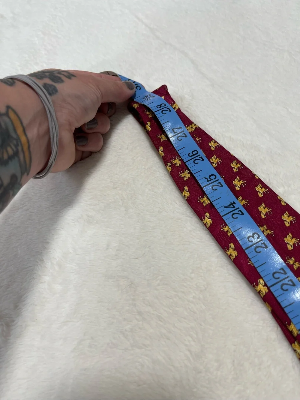 Alberto Piano Italy Wide 4” Silk Tie Burgundy Gold Heraldic Lion Crest